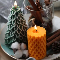 grid shape cylinder silicone candle molds diy aromatherapy plaster mould candle making molds cake decoration tools resin crafts