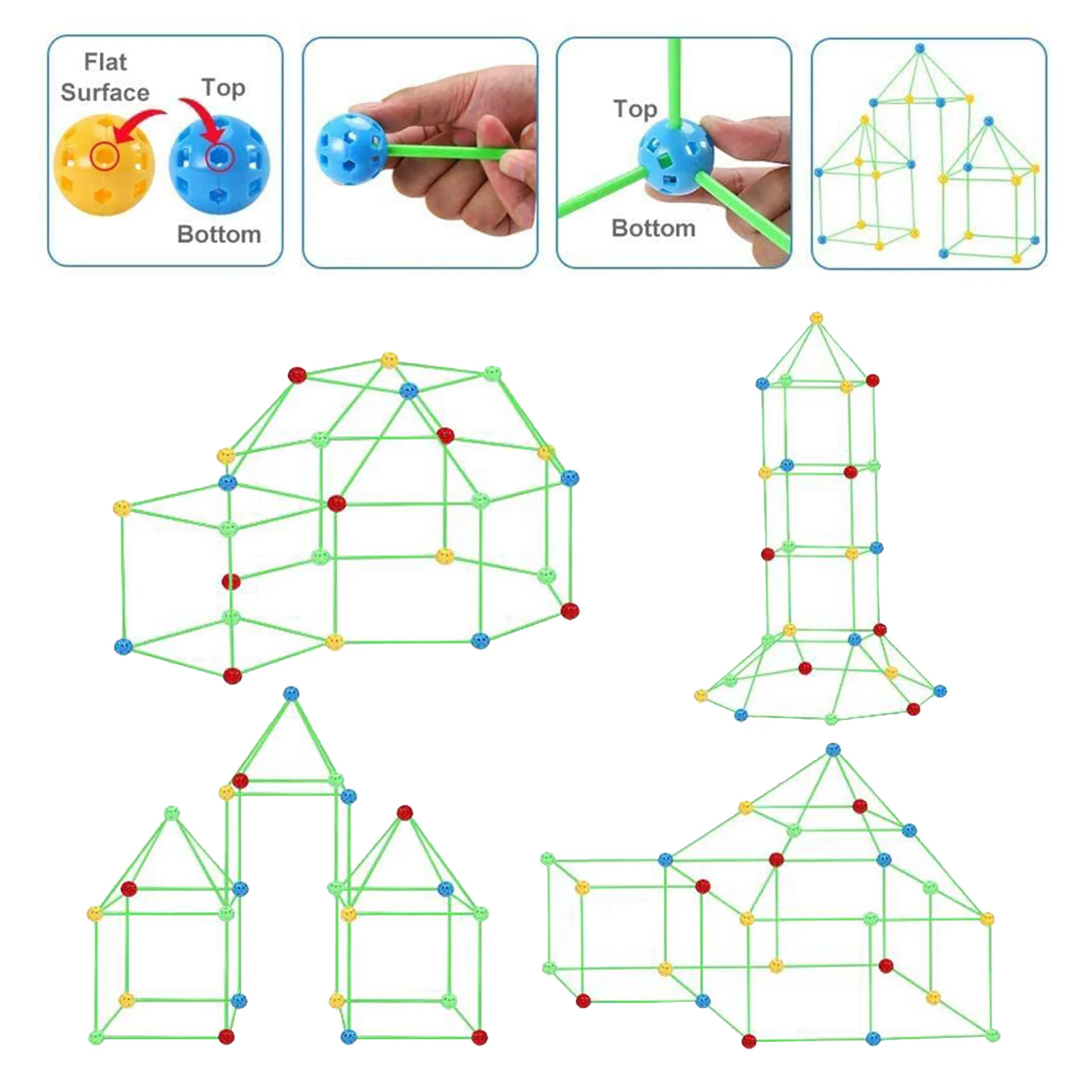 

DIY Kids Fort Building Kits Play Tent Tower Teepee Puzzle Toy Activity