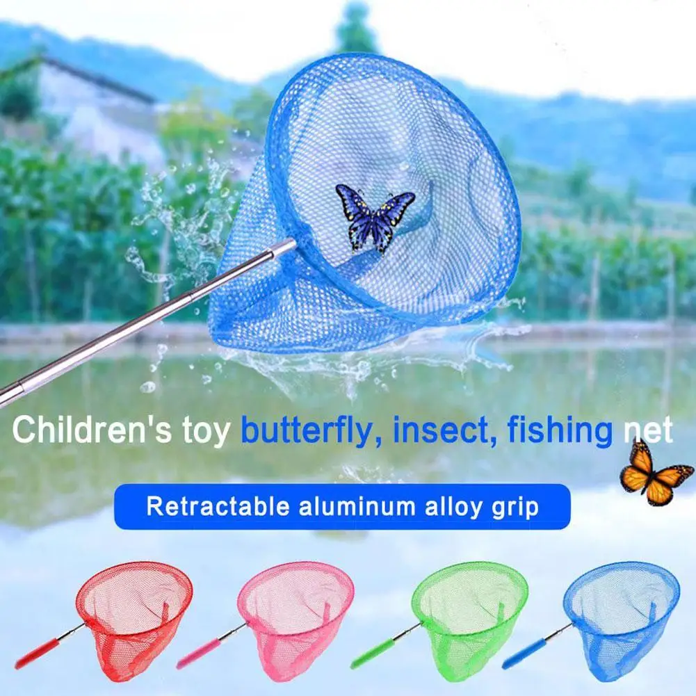 Redes de pesca para ni&ntilde;os que juegan en la utiler&iacute;a para el agua, de acero, retr&aacute;ctil, captura de lib&eacute;lulas y mariposas, entretenimiento-1