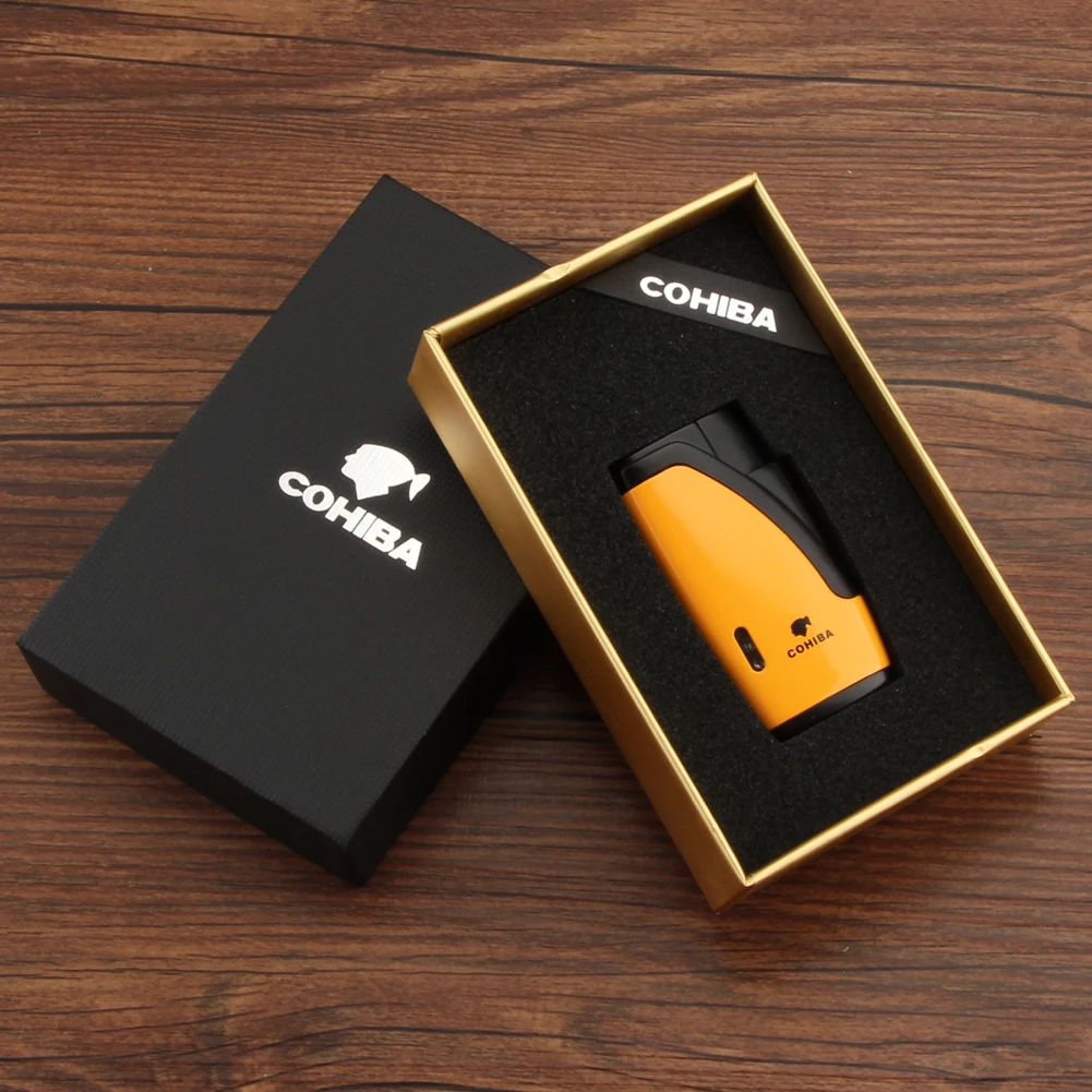 Зажигалка для сигар COHIBA 2 карманная газовая зажигалка ветрозащитные