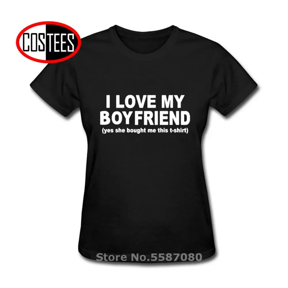 Новинка 2020 модная футболка с забавным принтом I LOVE MY BOYFRIEND для девушки женская да