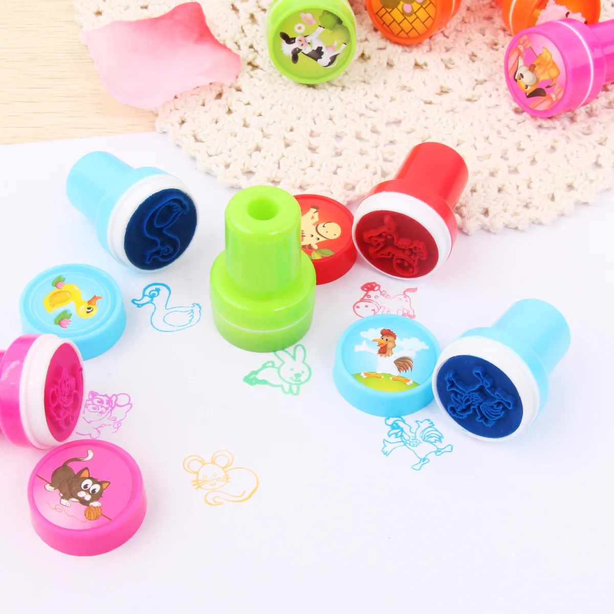 10 шт. веселые марки с животными на ферме моющиеся наклейки изображением кролика