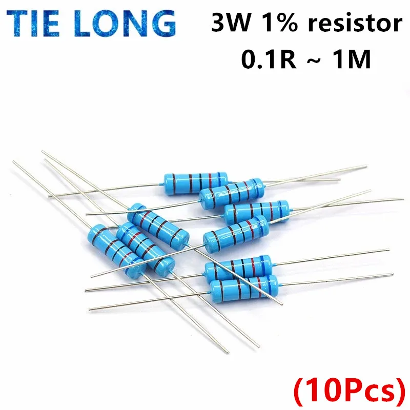 

10pcs 3W 1% Metal film resistor 0.1R 0.12R 0.15R 0.18R 0.22R 0.24R 0.27R 0.3R 0.33R 0.36R 0.39R 0.43R 0.47R 0.5R 0.56R 1%