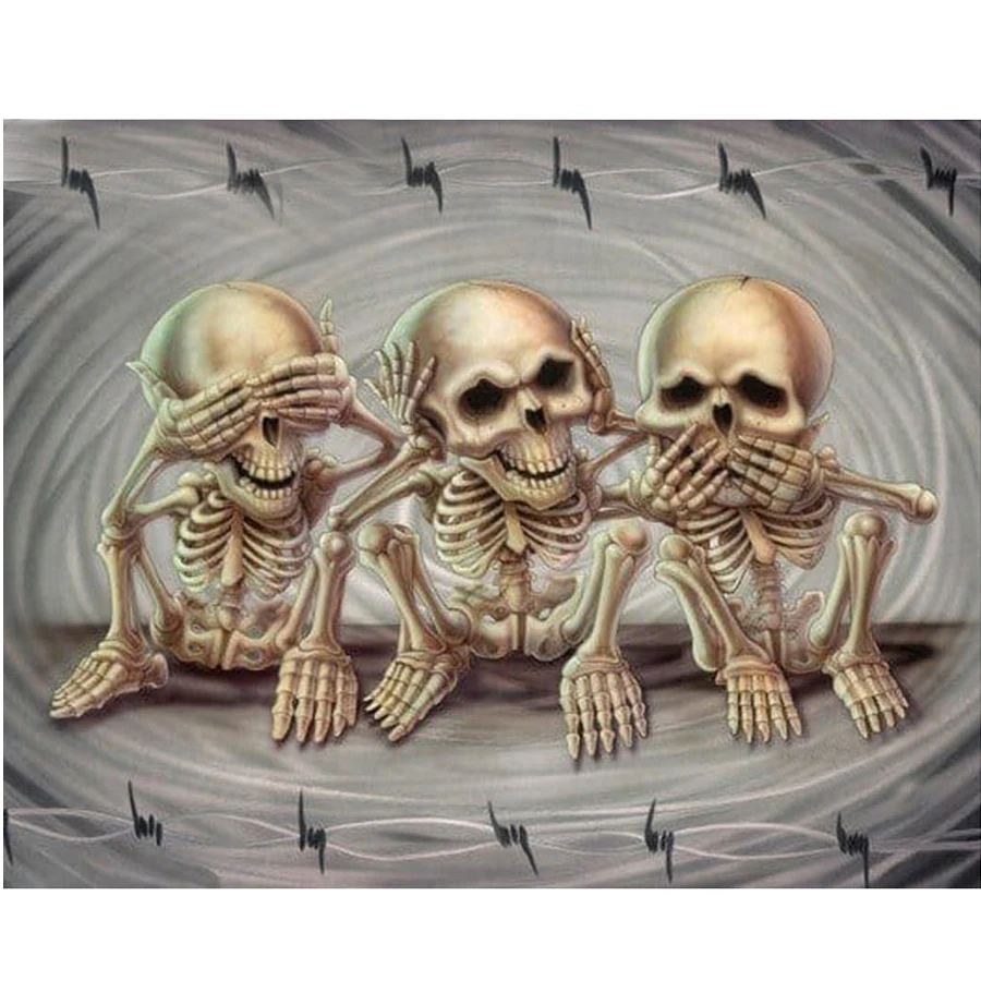 Алмазная вышивка с изображением черепа 5D сделай сам алмазная живопись крестиком