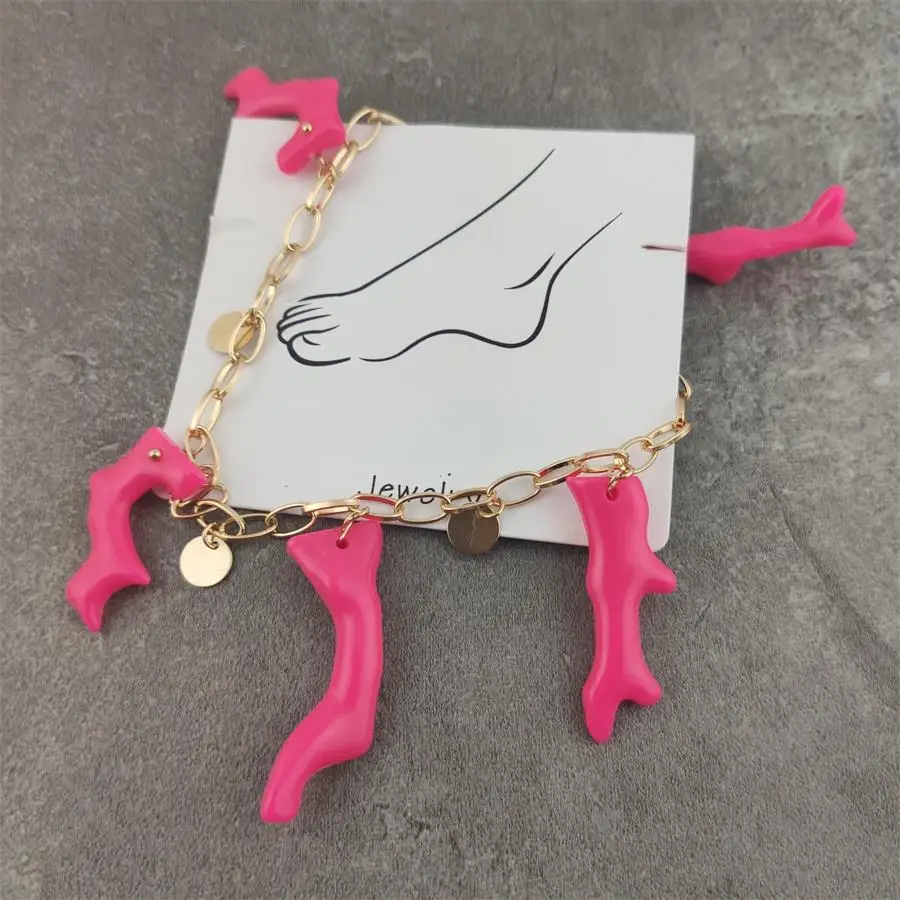 Браслеты на ногу в богемном стиле женские анклеты ручной работы с металлическими