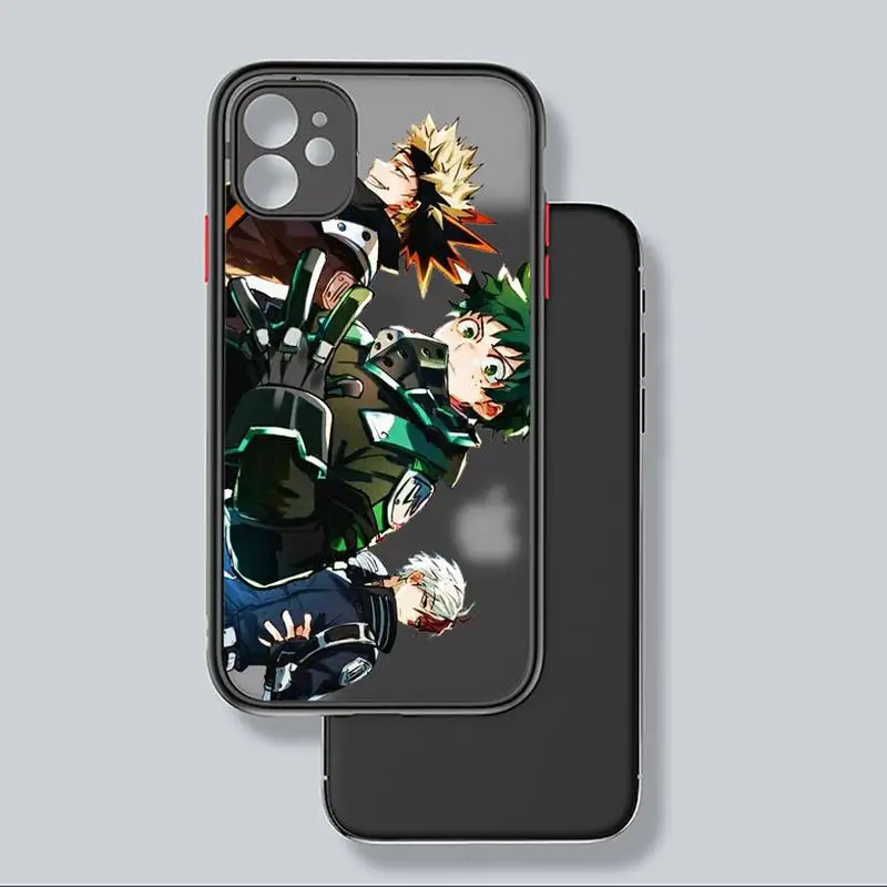 

Anime My Hero Academia deku bakugou Phone Case black matte transparent For iPhone 7 8 x xs xr 11 12 pro plus mini max