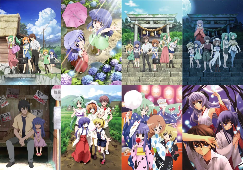 

When They Cry Furude Rika Ryuuguu Rena Dropkick Polypropylene A3 8 pieces Posters wall poster PPP128