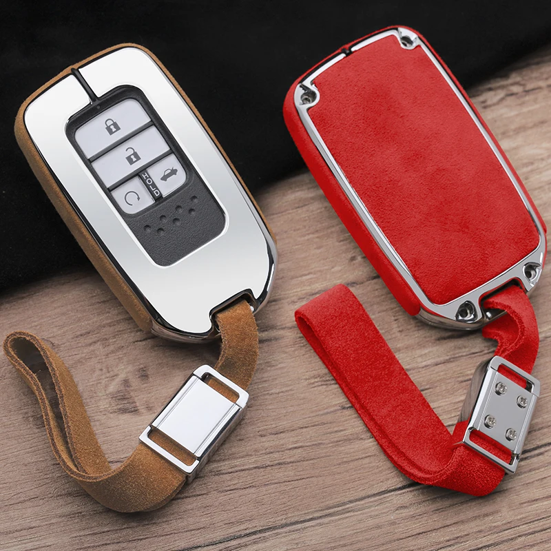 Автомобильный замшевый кожаный чехол для ключей карман на цепочке Honda Accord Civic CRV