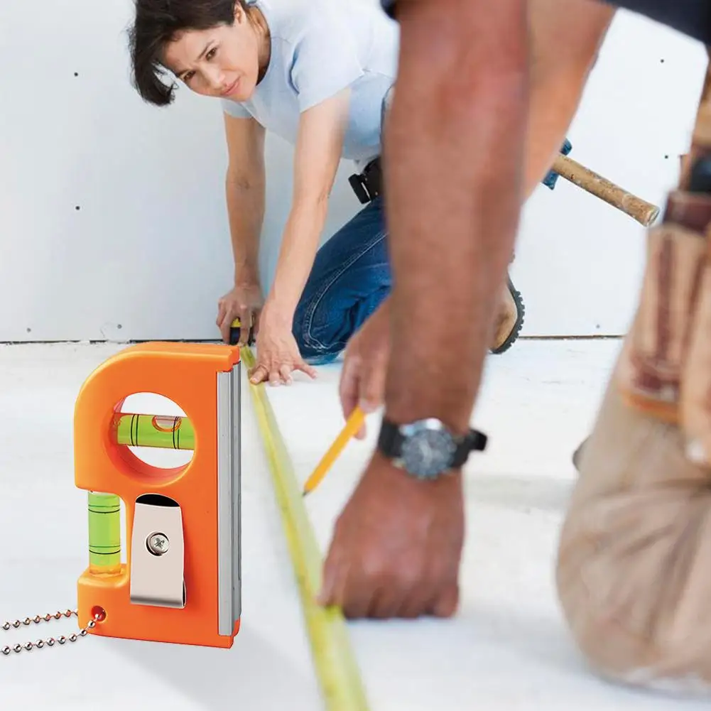 2 в 1 Мини карманный уровень ABS пластиковый корпус и основание из алюминиевого