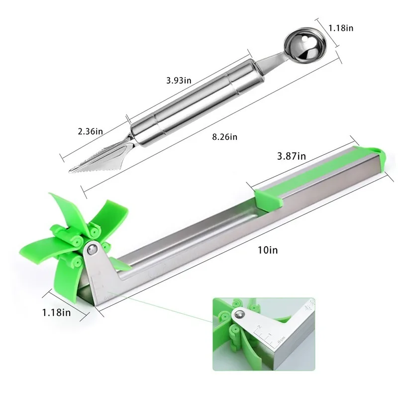 Кухня Фруктовый нож для арбуза слайсер Нержавеющая сталь ветряная мельница