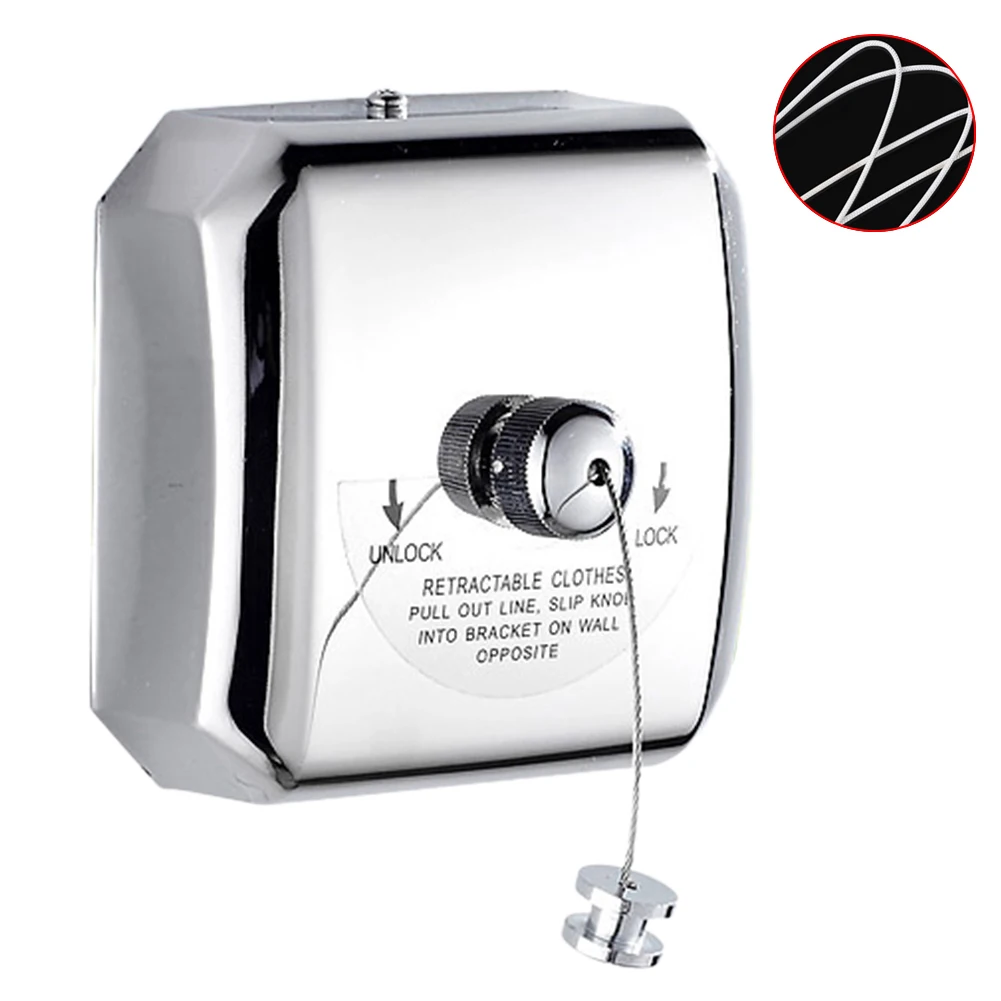 

2.8m Retractable Clothesline Balcony Bathroom Accessories Stainless Steel Shower Outdoor Indoor Punch-free Household Portable