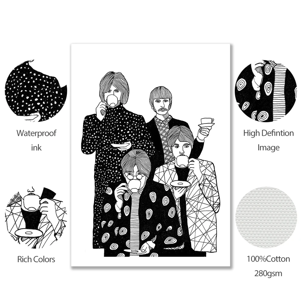 Скандинавский абстрактный питьевой чай искусство холст живопись плакаты и