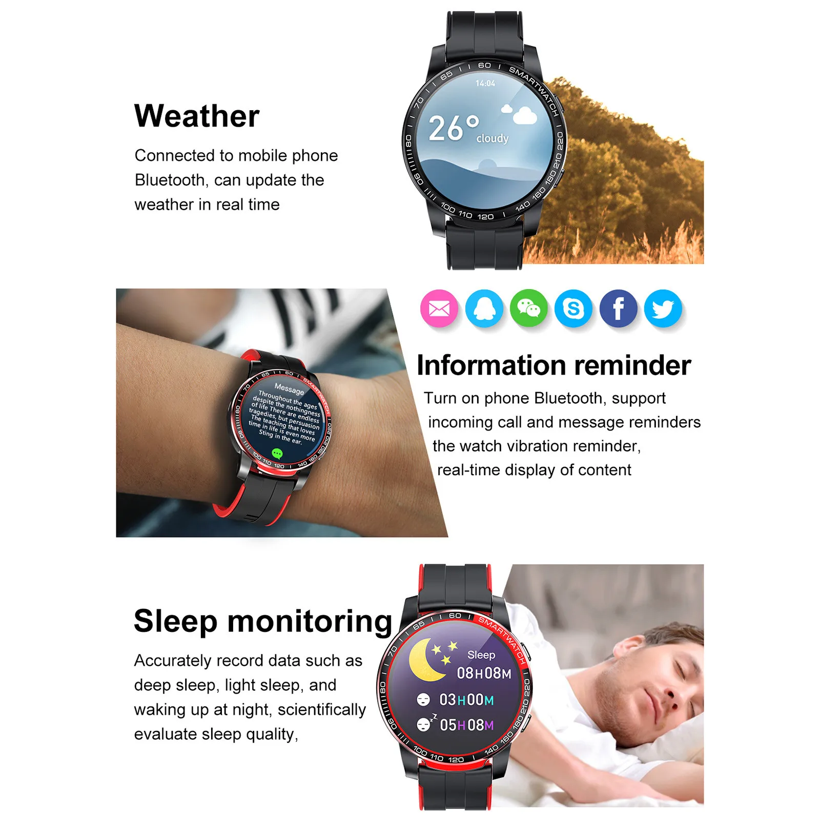 

Smart Watch GW20 Bluetooth Call Fitness Tracker Heart Rate Monitoring Monitoring Music Control 1.3 Inch smartwatch