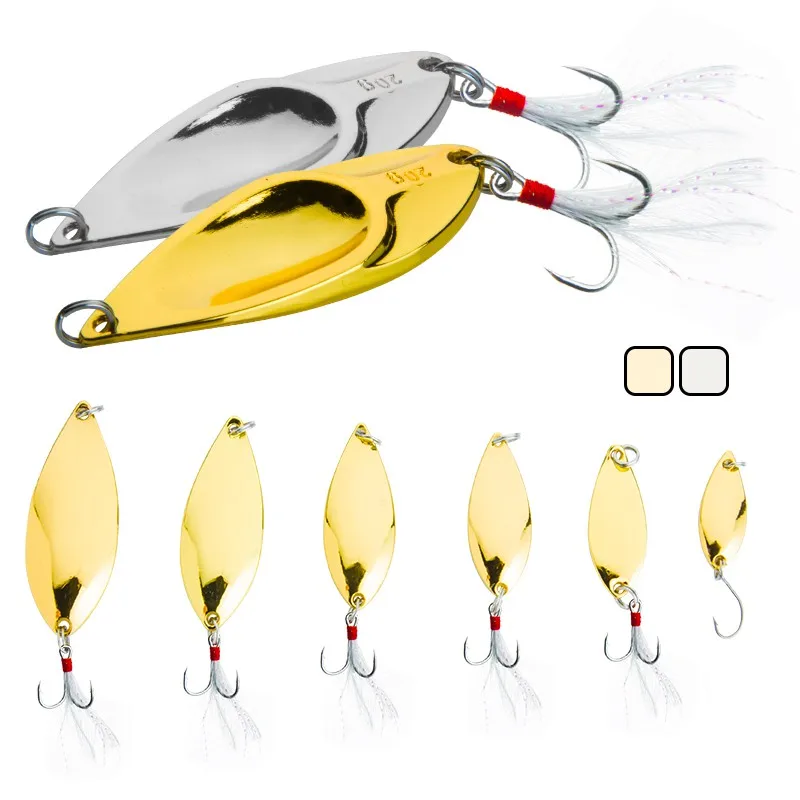 

1Pcs 3g-20g Metal Spinner Spoon Lures Trout Fishing Lure Hard Bait Sequins Paillette Artificial Baits Fishing Tackle