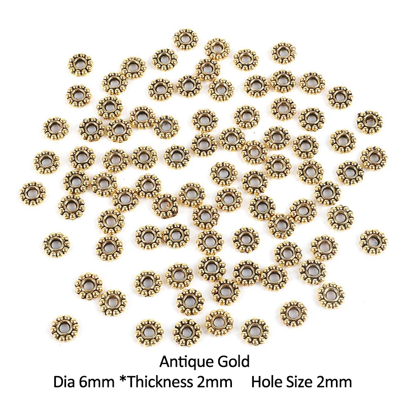 50 шт./лот 100 Античное золото колесо в форме цветка металлические шармы россыпью