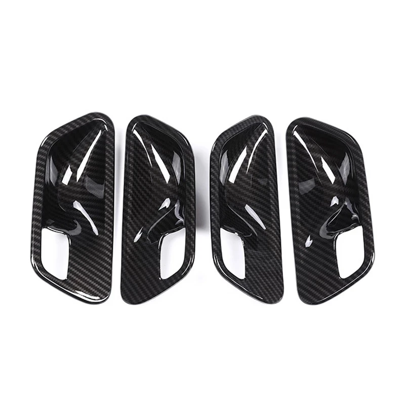 ABS углеродное волокно текстура интерьера автомобиля Дверная ручка крышка чаши