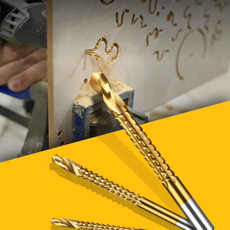 

6pcs/set Serrated Cobalt Drill Bit Set Spiral Screw Metric Composite Tap Drill Bit Tap Twist drill bit set multi-function specia