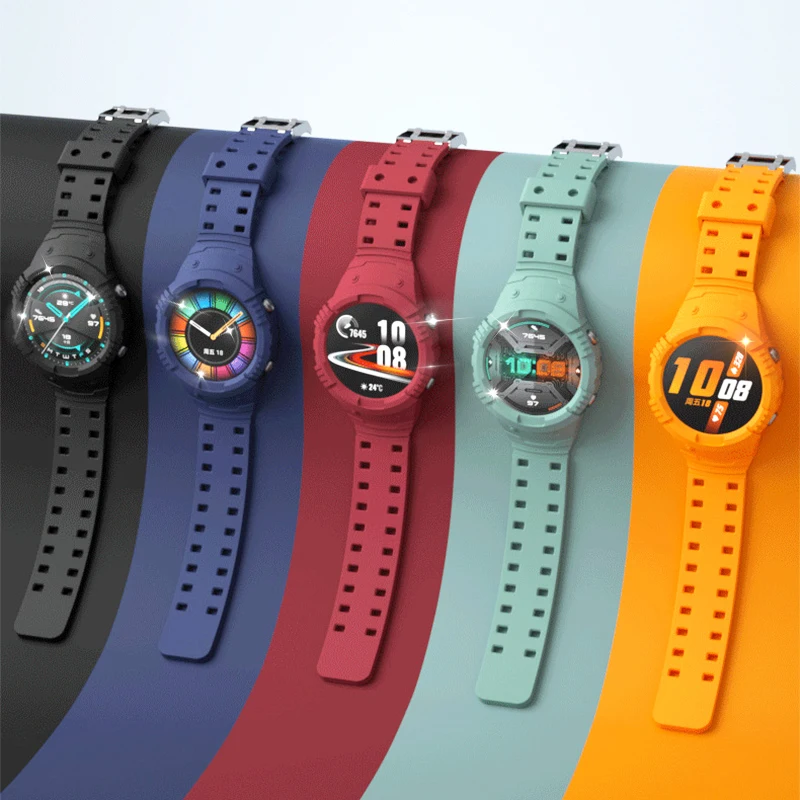 

Watchband For Huawei Watch GT2 46mm Silicone Protective Case for Huawei GT 2e Protective Case and Strap Wrist bracelet straps