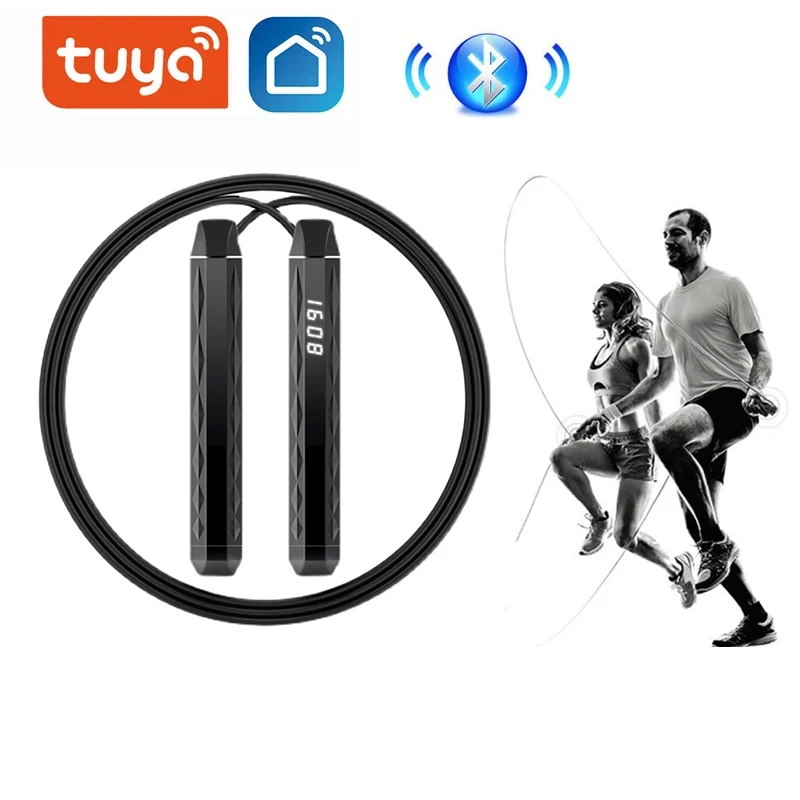 

Смарт-Скакалка Tuya для тренировок, Bluetooth-совместимая Регулируемая износостойкая Скакалка для прыжков и снижения веса, с записью данных через...