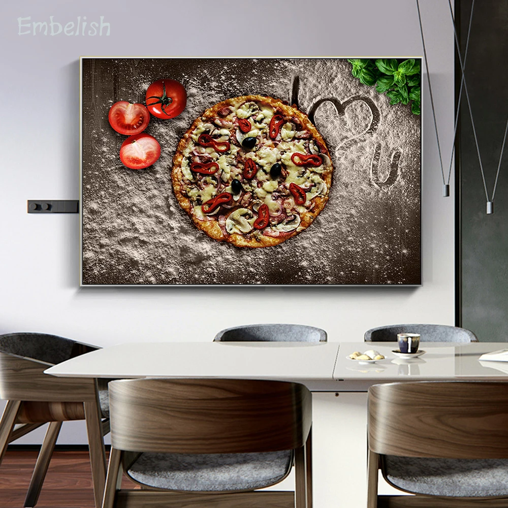 

1 Pieces Fruits And Pizza Modern Home Kitchen Decor Wall Posters For Living Room Pictures HD Spray On Canvas Oil Painting