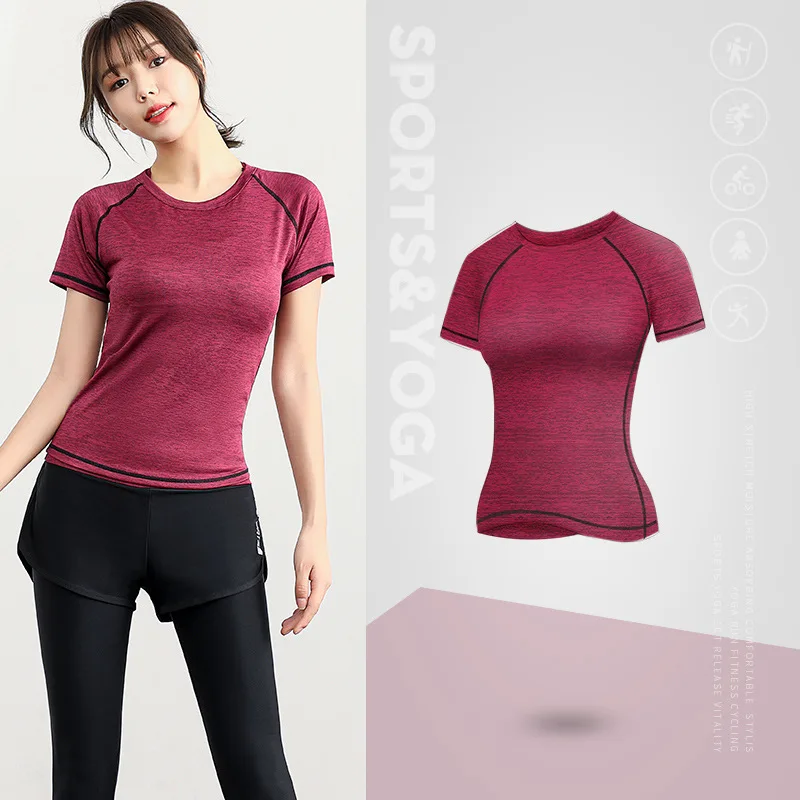 Summer Women Outdoor Running Training Short Sleeved Female Quick Dry Fitness T-shirt Gym Workout Sports Clothes