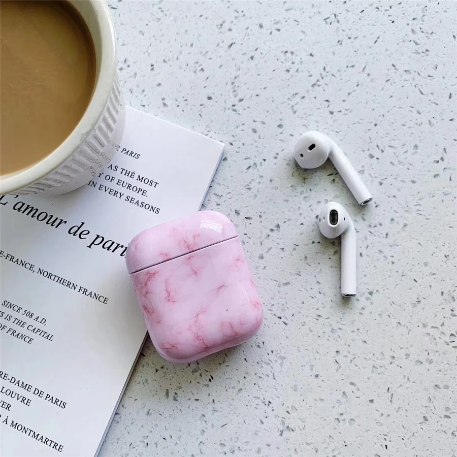 EJT-DLS4 Чехол для наушников с мраморным узором для Apple Airpods 1 жесткий чехол из поликарбоната защитный чехол для AirPods 2 защитный чехол - Цвет: EJT-DLS4