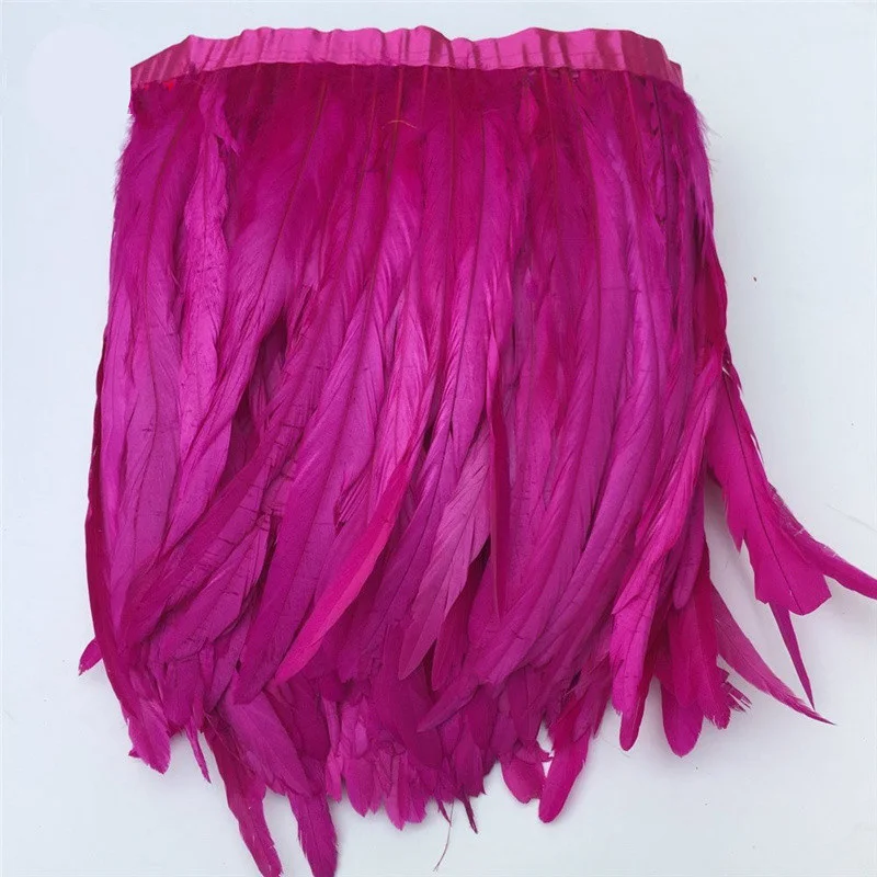 

Wholesale Rose Rooster Tail Coque Feathers Trim Ribbon 12-14inch/30-35cm Pheasant Feathers for Crafts Decoration Carnival Plumas
