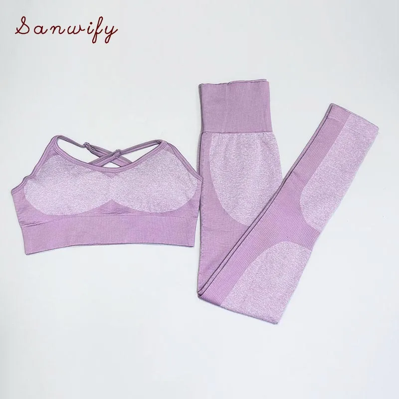 

2 Pieces Yoga Clothes Set Tracksuit For Women Sports Bra And Leggings Set Sportswear Workout Clothes Gym Sets Fitness Suit