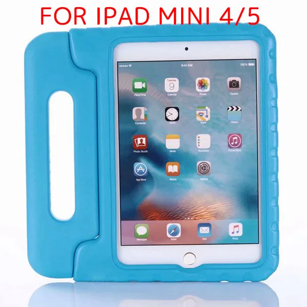 Mini 45 Blue Fundas для IPad Mini 4 чехол для детей роскошный EVA пены Стенд противоударный чехол для Apple IPad Mini 5 1 2 3 retina с ручкой - Цвет: Mini 45 Blue