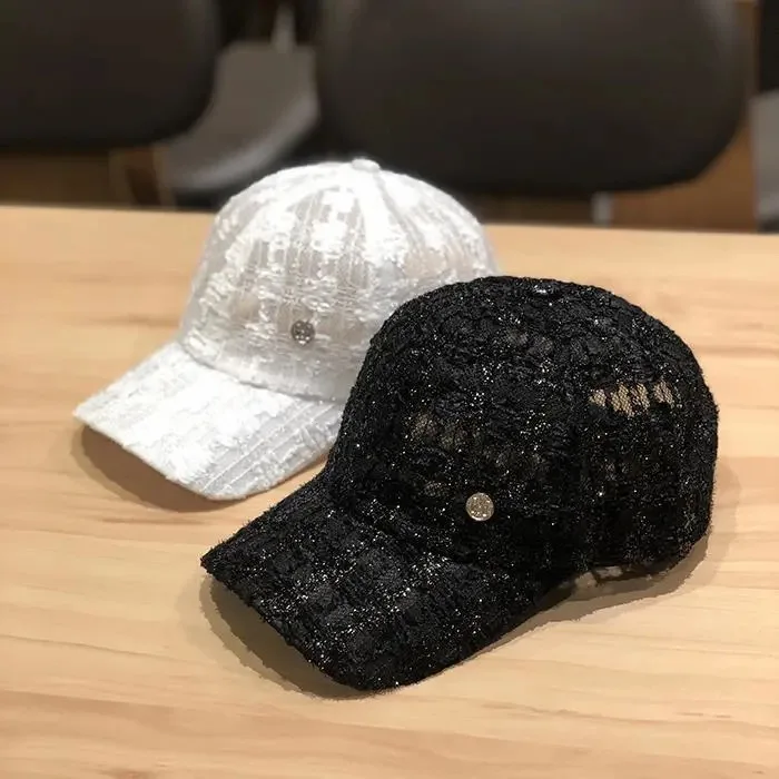 new arrival  Women's summer Baseball Caps fashionable lace floral with M label thin and breathable sun hat