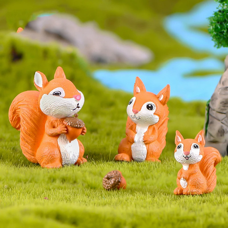4 шт. фигурки белки лошади пингвина верблюда сказочные миниатюрюры сад гном мох