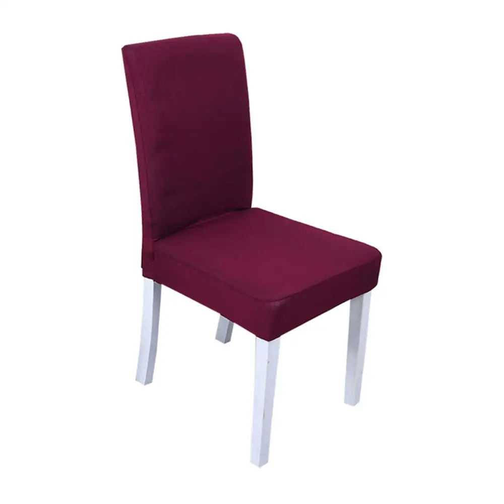 Purplish red Чехлы для стульев Meijuner, однотонные чехлы для стульев, спандекс, эластичные Чехлы для дома, столовой - Цвет: Purplish red