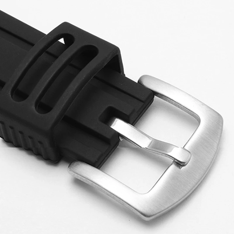 22mm 24mm Silicone Watch Band Strap Sport Soft Diving Rubber Clock Watchbands Stainless Steel Pin Buckle Bracelet Accessories