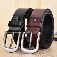 peikong dropship high quality genuine leather luxury strap male belts for men jeans casual belt pin buckle masculine cummerbund