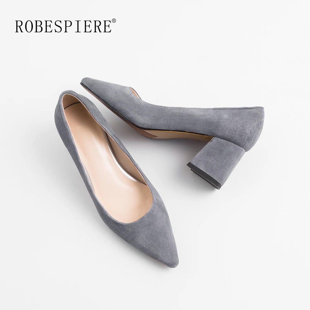 Лидер продаж женские офисные туфли ROBESPIERE качественные детские замшевые на