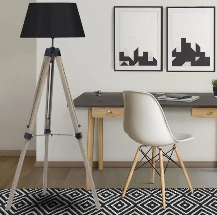 

Напольная Лампа в скандинавском стиле, пылезащитный деревянный абажур с регулируемой высотой, европейская вилка, напольный светильник для ...