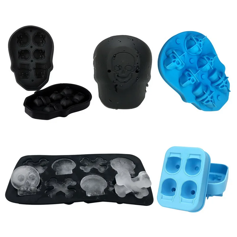 Силиконовый поднос для кубиков льда 3D форма черепа изготовитель виски коктейлей