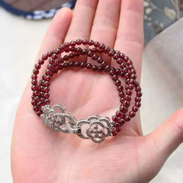 Бесплатная доставка ювелирные изделия 4row натуральный 4 мм круглый розового