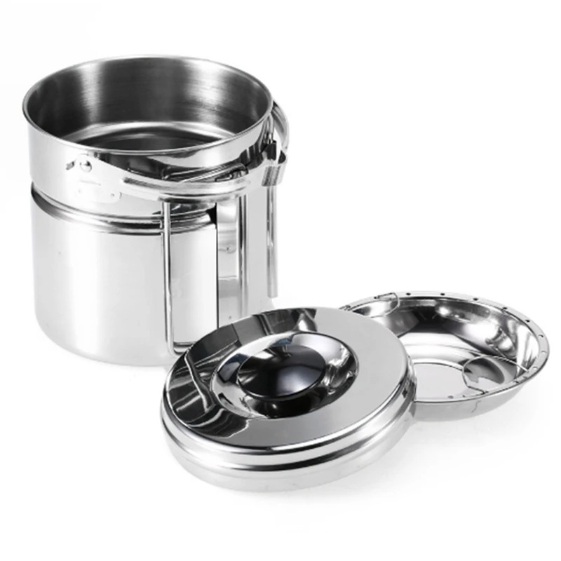 

1.2L Portable Outdoor Stainless Steel Kettles Boil Water Hanging Pot Hot Soup Coffee Tableware for Mountain Climbing