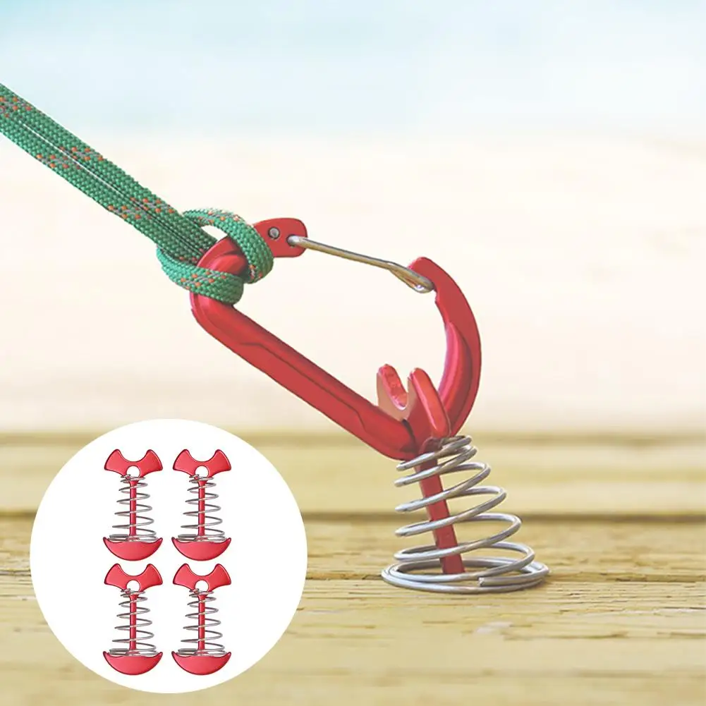 

4PCS Tent Stakes Pegs Aluminium Alloy Floor Nail Hook For Party Camping Anchor Bolt Fish-shaped Buckle Ground Nail