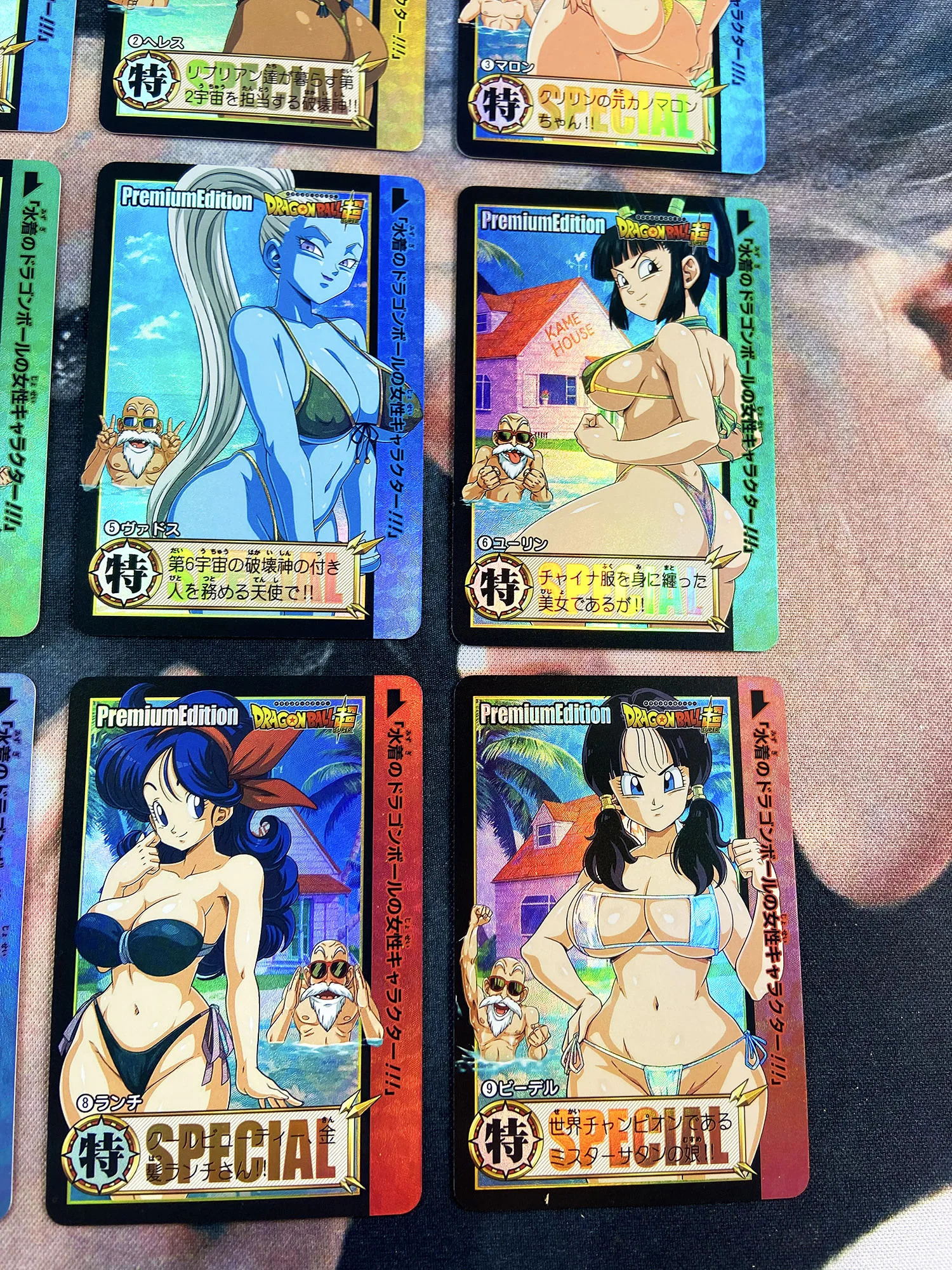 9Pcs Anime Dragon Ball Game Card ChiChi Android 18 Kuririn Son Goku Master Roshi Out of print Flash Collection Toys Gift - купить по