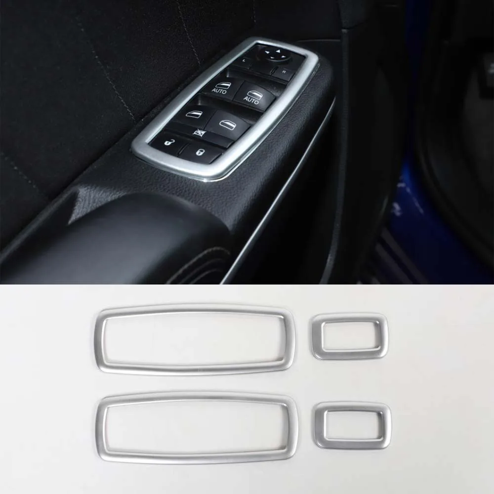 

For Dodge Ram 2010 Up Car Window Lift Switch Panel Frame Trim Stickers Interior Car Styling