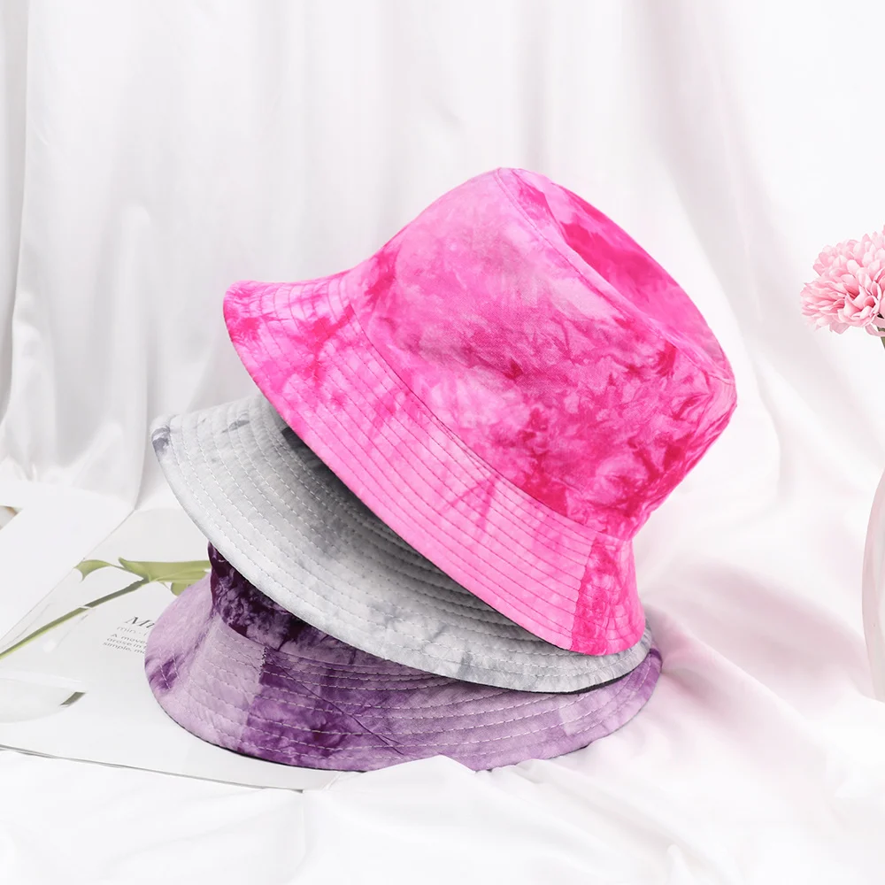 

Fashion Double-Sided Gradient Bucket Hat for Men Women Hip hop Foldable Fisherman Cap Summer Sunscreen Cotton Couple Flat Hat