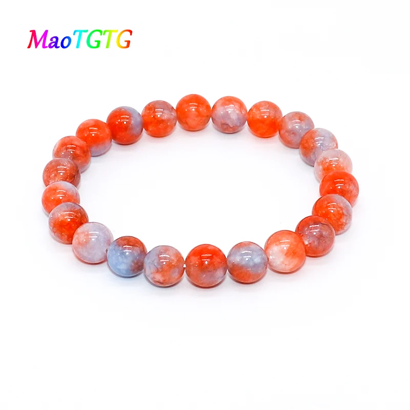 Стильные красочные браслеты из бусин натурального камня для женщин модные