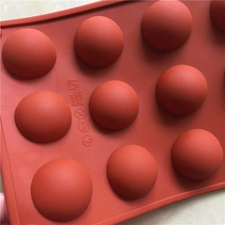 

1 Pc Diy 15 Grids Companies Small Semicircle Silica Gel Cake Mould Chocolate Mould Ice Tray High Temperature Resistance Material
