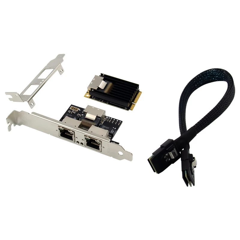 Dual RJ45 Network Card MiNi PCIe Gigabit Ethernet Adapter for  I350 Industrial Control Network Device Adapter