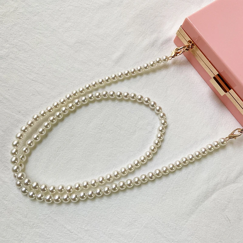 

Quality Pearl Bag Chain Gold And Ailver Buckle Bag Chain Accessories Portable Diagonal Span 10mm Pearl Chain