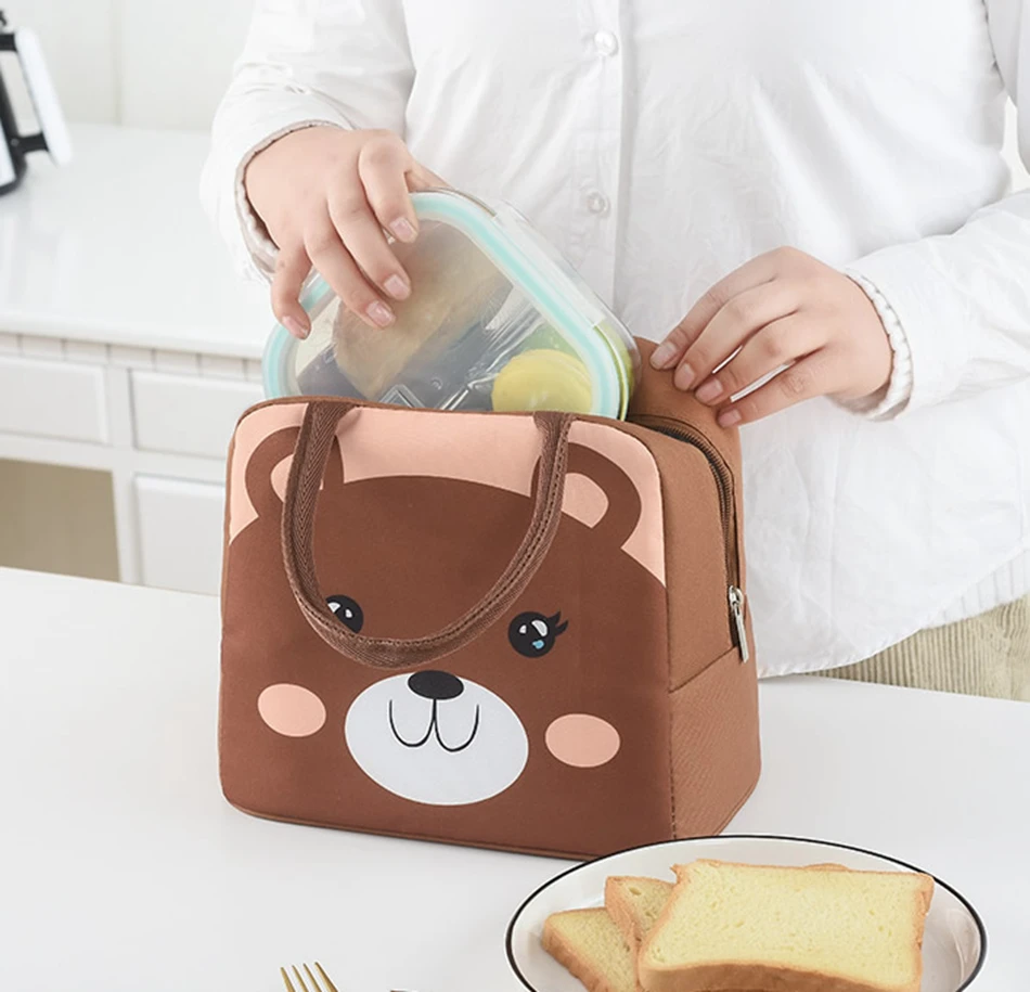 Мультфильм животных Rilakkuma Ланч сумка для женщин девочек дети портативный изолированная сумка-холодильник термо еда свежий пикника емкость фольга льда