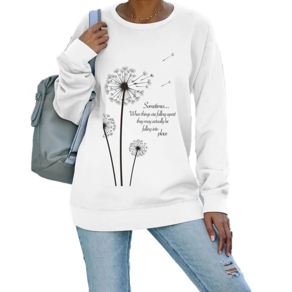 

Women's Pullovers for Autumn Winter Long Sleeve O Neck Loose Fit Printing Clothes Casual Fashion Female Sweatshirts