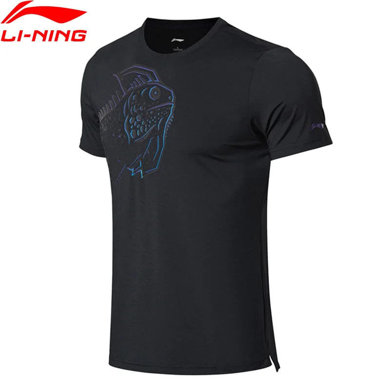 Мужские футболки для бадминтона Li-Ning дышащие 81% полиэстер 19% спандекс подкладка li